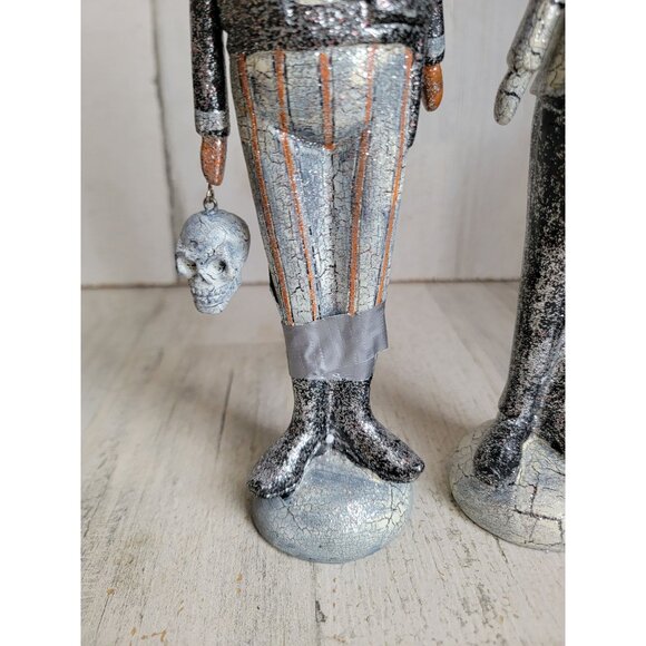 Living quarters rustic masquerade ball skeleton pumpkin glitter figure set folk - Picture 2 of 8